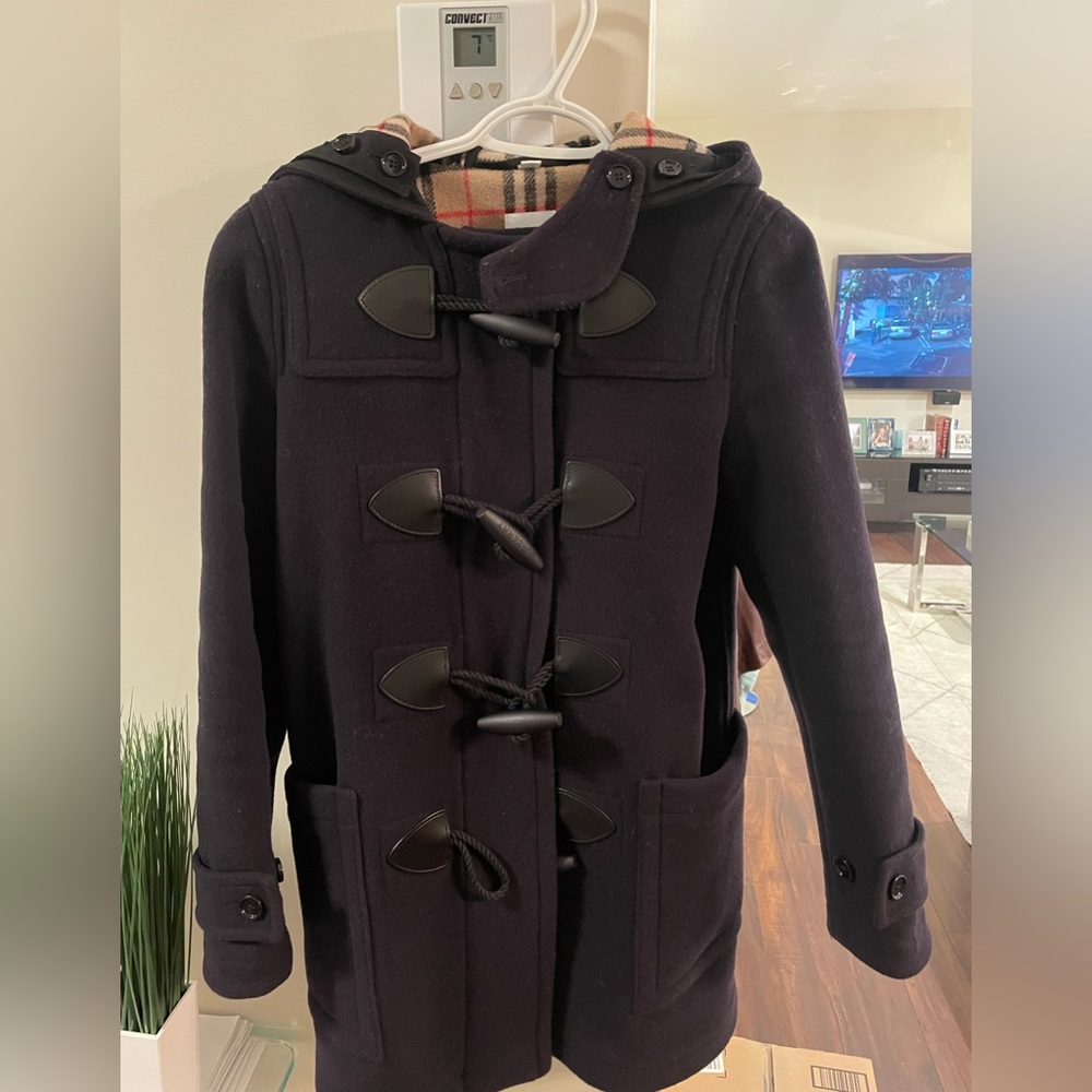Burberry navy blue duffle coat